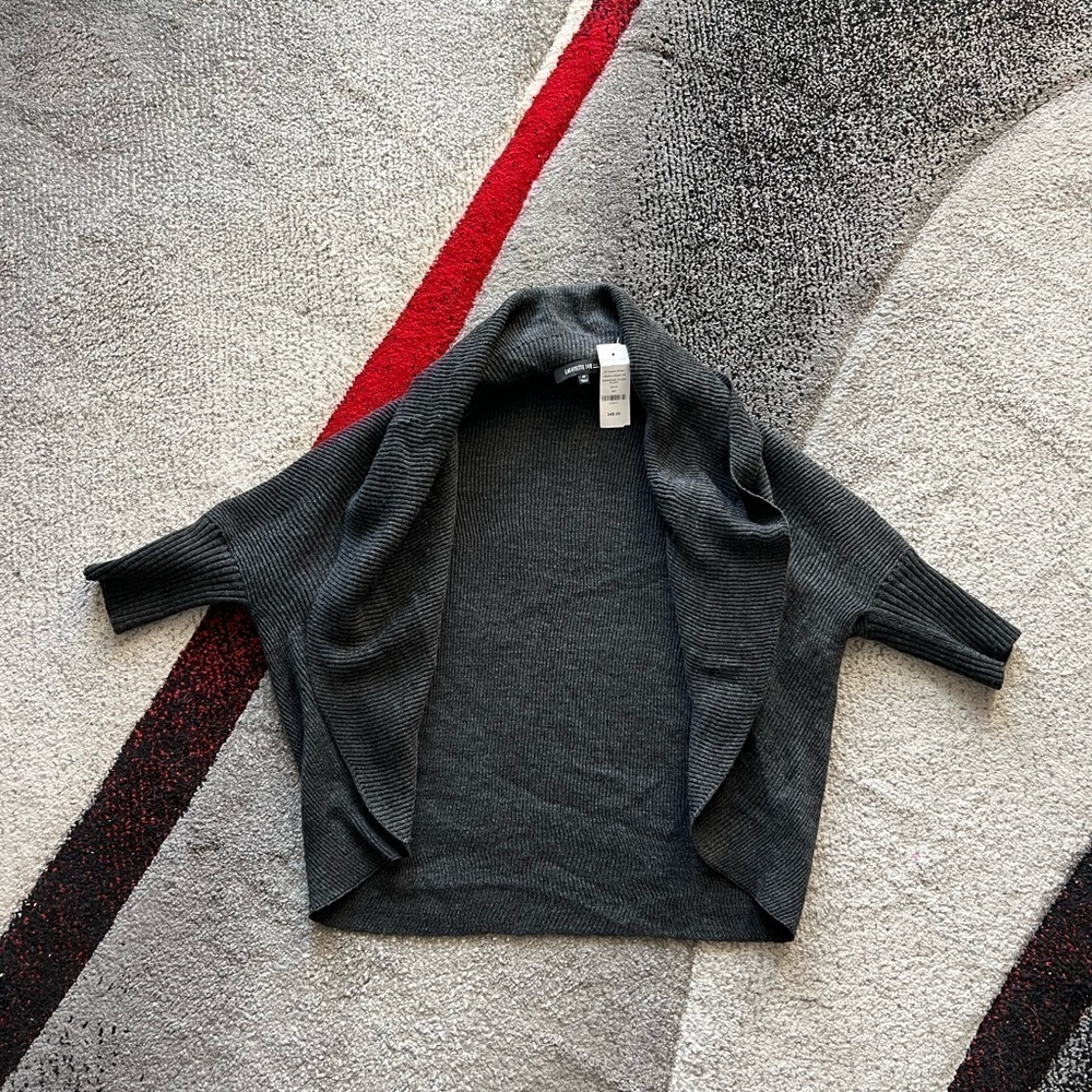Lafayette 148 New York Smoke Slouchy Open Front Cardigan